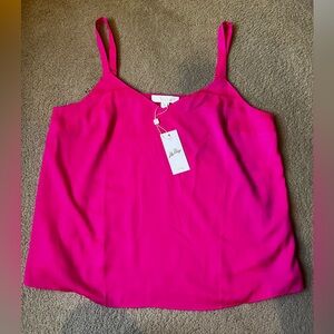 Lilly Pulitzer Nadia Satin Bright Pink Camisole Top